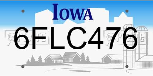 6FLC476 Iowa License Plate
