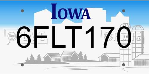 6FLT170 Iowa License Plate