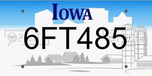 6FT485 Iowa License Plate