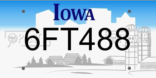 6FT488 Iowa License Plate