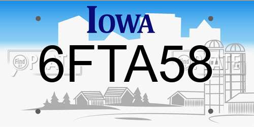 6FTA58 Iowa License Plate