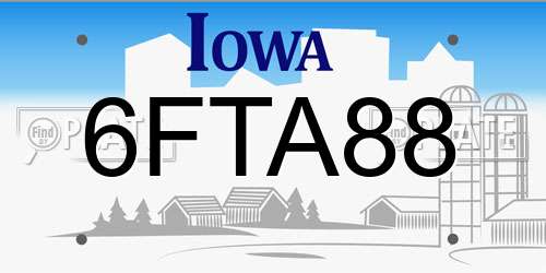 6FTA88 Iowa License Plate