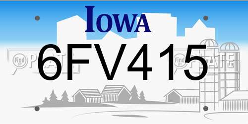 6FV415 Iowa License Plate