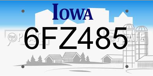 6FZ485 Iowa License Plate