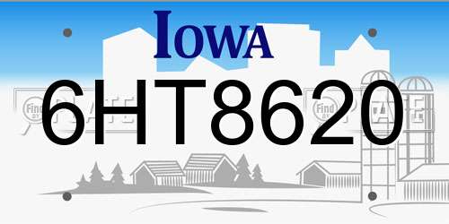 6HT8620 Iowa License Plate