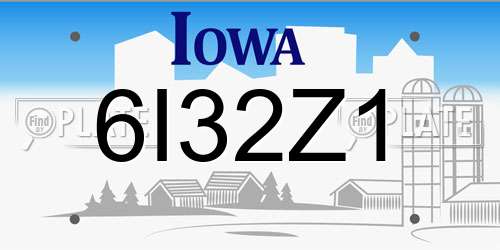 6I32Z1 Iowa License Plate