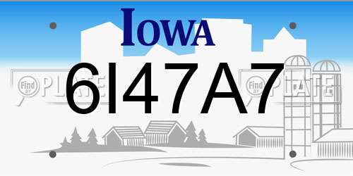 6I47A7 Iowa License Plate