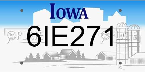 6IE271 Iowa License Plate