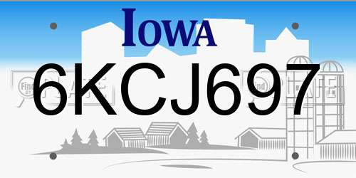 6KCJ697 Iowa License Plate