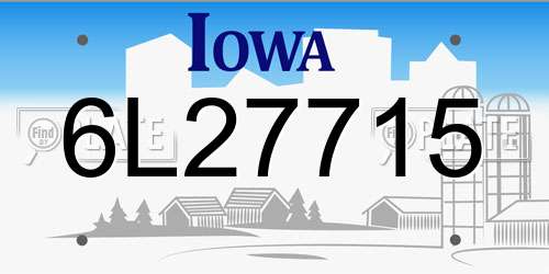6L27715 Iowa License Plate