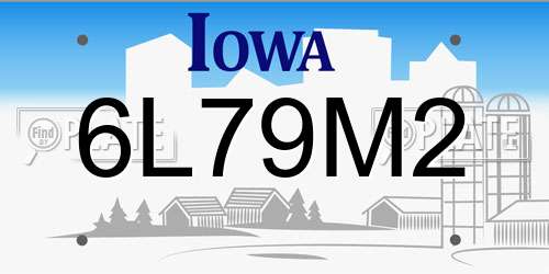 6L79M2 Iowa License Plate