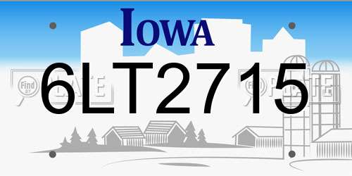6LT2715 Iowa License Plate