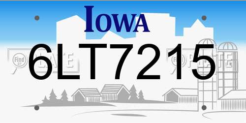 6LT7215 Iowa License Plate