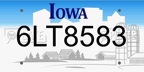 6LT8583 Iowa License Plate