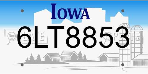 6LT8853 Iowa License Plate