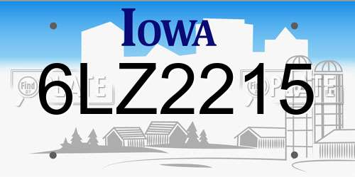 6LZ2215 Iowa License Plate