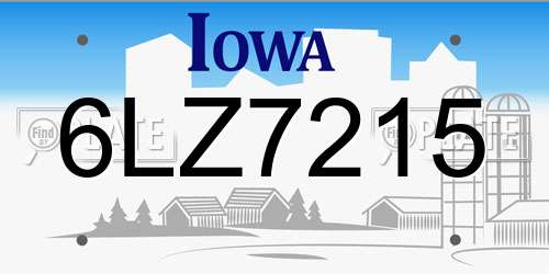 6LZ7215 Iowa License Plate