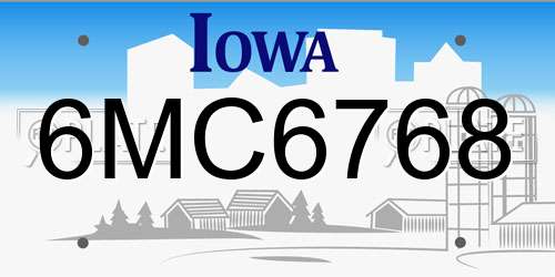 6MC6768 Iowa License Plate
