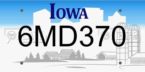 6MD370 Iowa License Plate