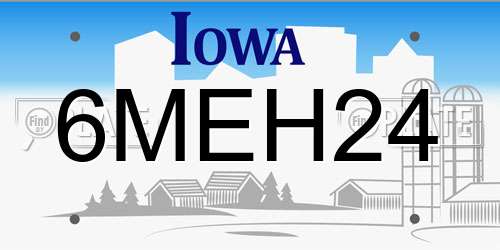 6MEH24 Iowa License Plate