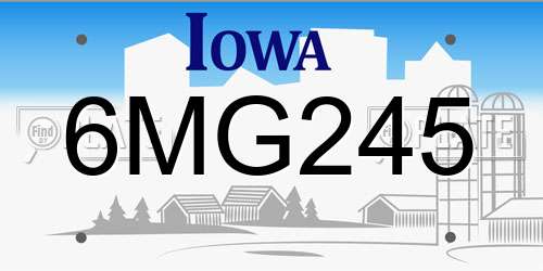 6MG245 Iowa License Plate
