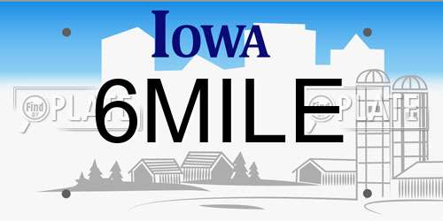 6MILE Iowa License Plate