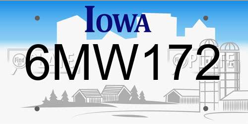 6MW172 Iowa License Plate
