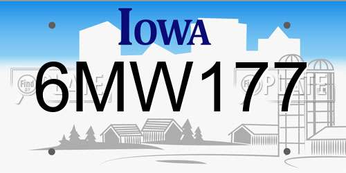 6MW177 Iowa License Plate