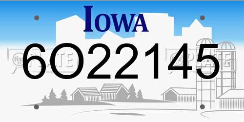 6O22145 Iowa License Plate