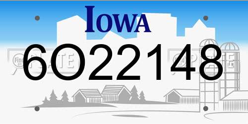 6O22148 Iowa License Plate