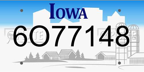 6O77148 Iowa License Plate