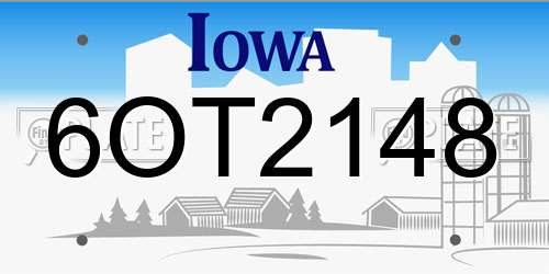 6OT2148 Iowa License Plate