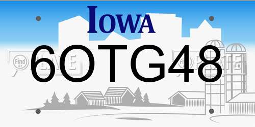 6OTG48 Iowa License Plate