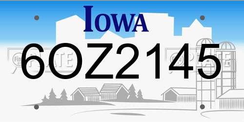 6OZ2145 Iowa License Plate