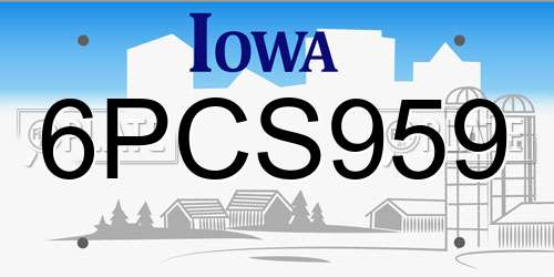 6PCS959 Iowa License Plate