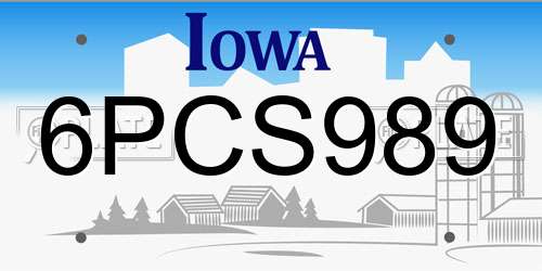 6PCS989 Iowa License Plate