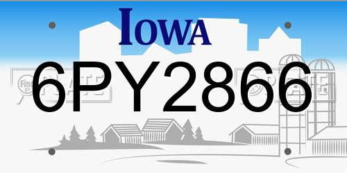 6PY2866 Iowa License Plate