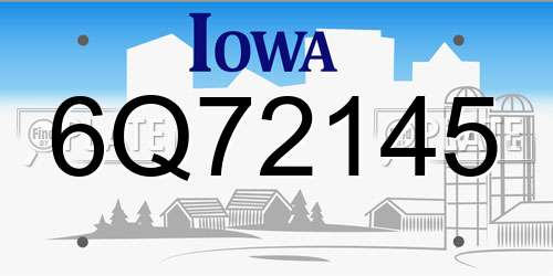 6Q72145 Iowa License Plate