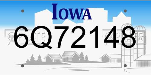 6Q72148 Iowa License Plate
