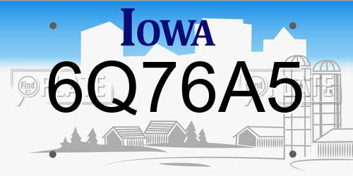 6Q76A5 Iowa License Plate