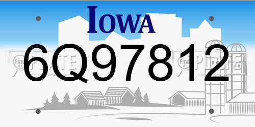 6Q97812 Iowa License Plate
