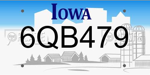 6QB479 Iowa License Plate