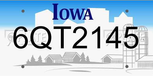 6QT2145 Iowa License Plate