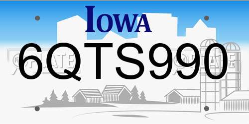 6QTS990 Iowa License Plate
