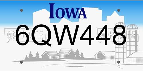 6QW448 Iowa License Plate