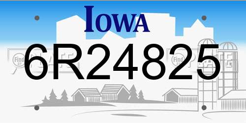 6R24825 Iowa License Plate