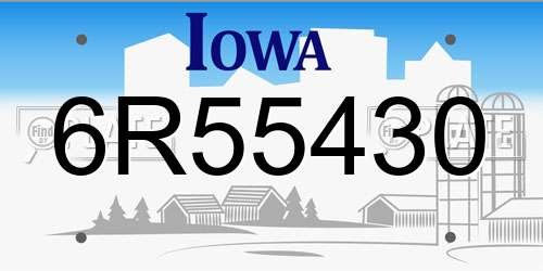 6R55430 Iowa License Plate