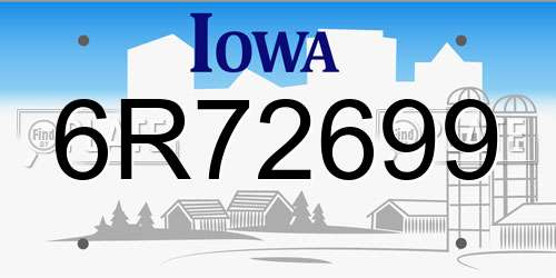 6R72699 Iowa License Plate