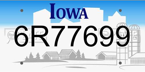6R77699 Iowa License Plate