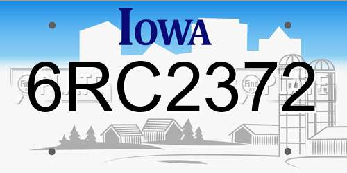 6RC2372 Iowa License Plate